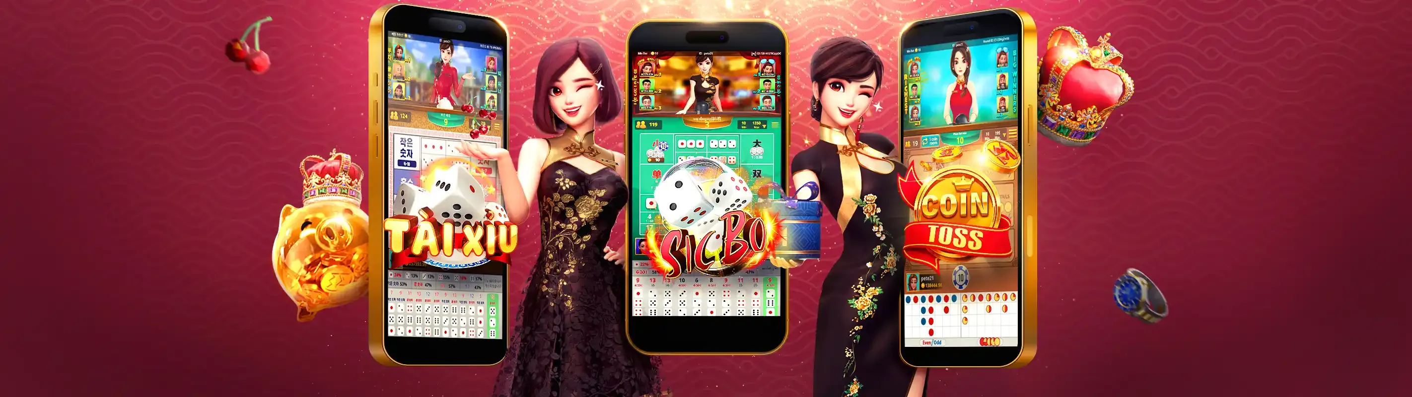 Máy đánh bạc Bet8888 Win với biểu tượng chiến thắng và tiền vàng